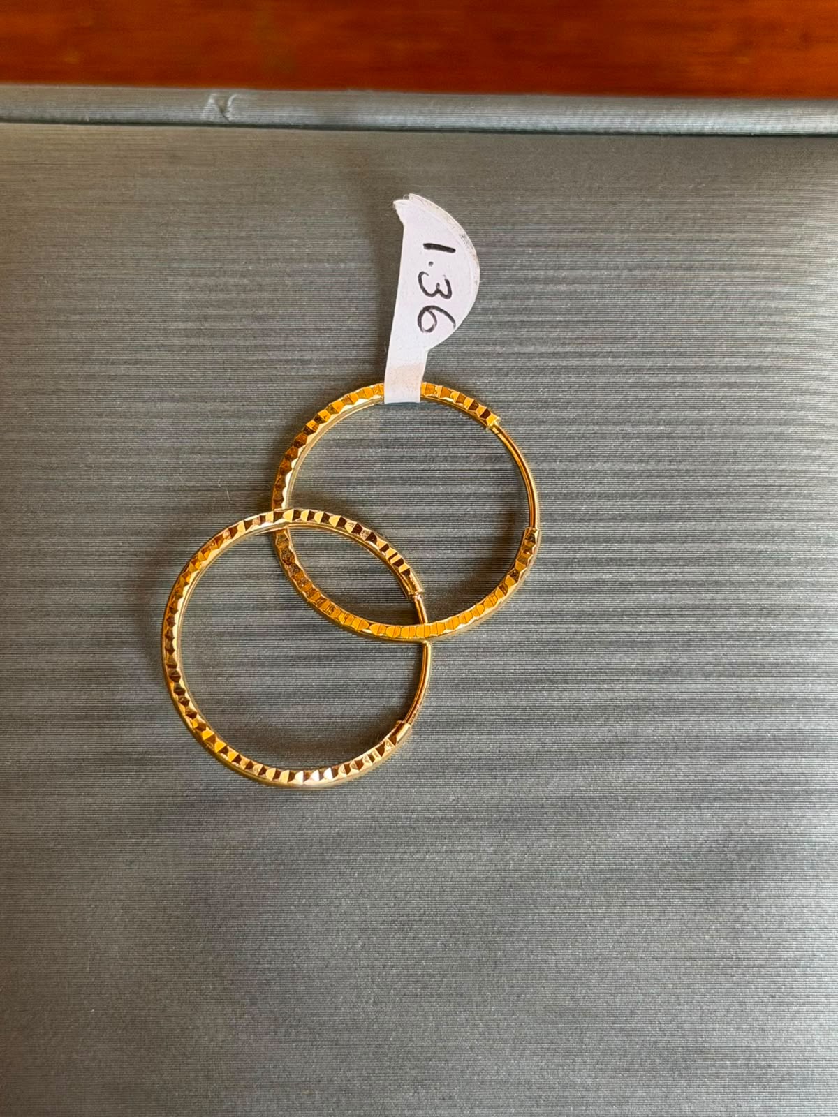 Aretes Argolla Diamantada Oro 18k - foto original
