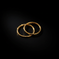 Aretes Argolla Diamantada Oro 18k - Marias Joyeria 18k