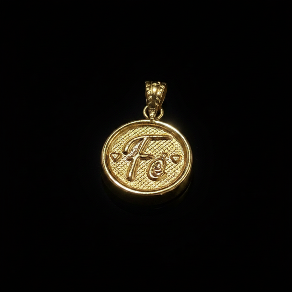 Dije Medallita FC Oro 18k fondo negro