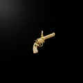 Dije Pistola Oro 18k fondo negro