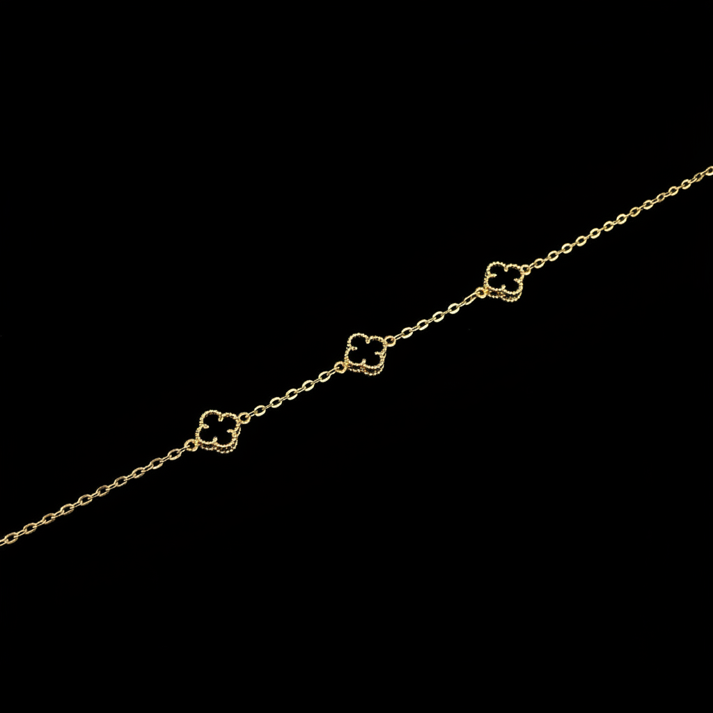 Pulsera Tréboles Negros Oro 18k - Marias Joyeria 18k