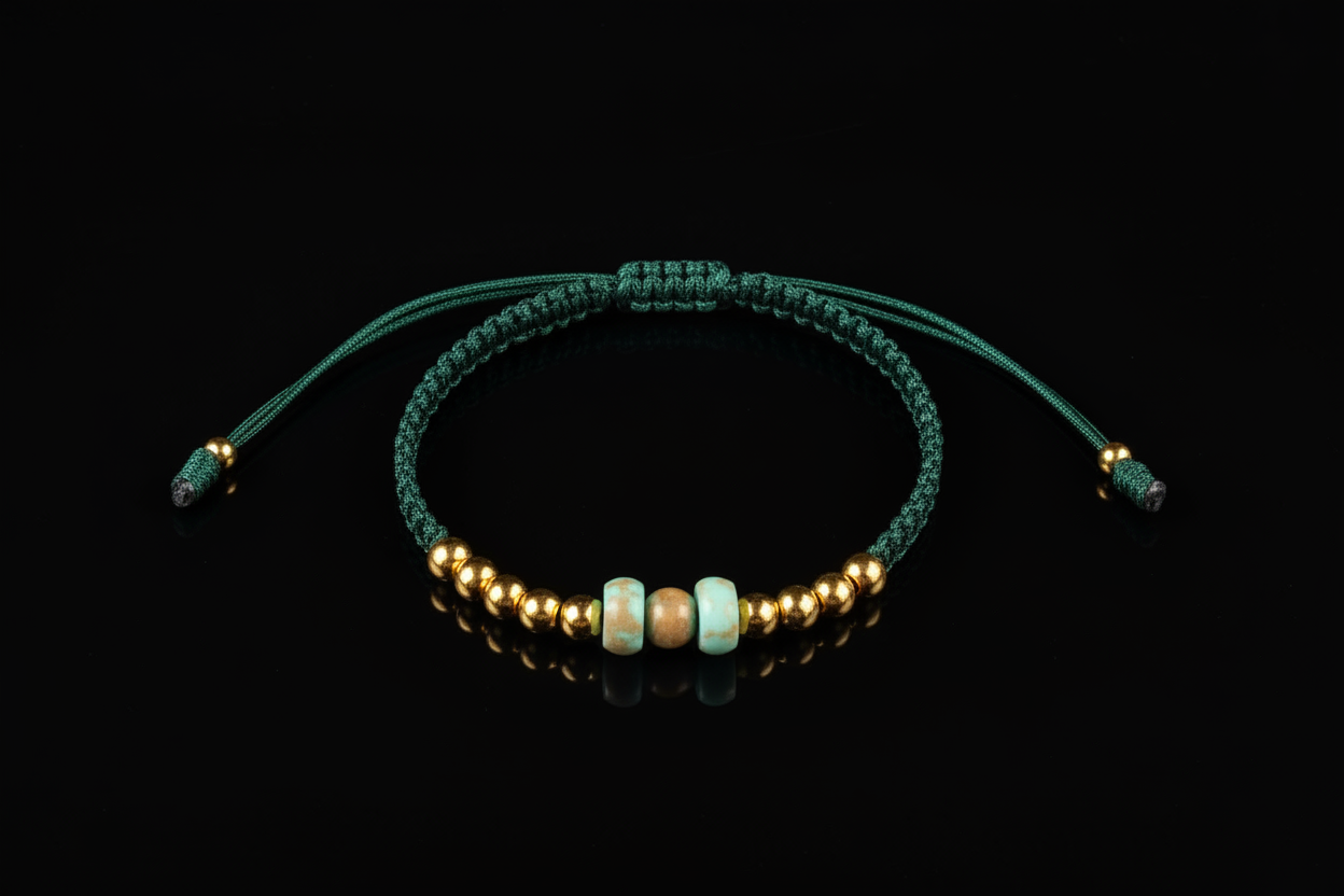 Pulsera jade y oro 18k sobre fondo negro
