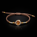 Pulsera Huellita Oro 18k con Cordón Café - Marias Joyeria 18k